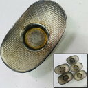【中古】骨董茶器 錫茶托 小判型畳柄 5客セット 無銘 メッキ剥げあり【送料無料】