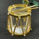 【中古】スワロフスキー ドラムオーナメント 235894 クリスマス 飾り クリスタル ゴールドメタル【送料無料】