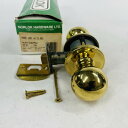 【未使用】ハンチントンドアノブ ラウンドポリッシュブラスNORLOK NNA101H3BX ドア厚35-45mm バックセット60-70mm 傷あり