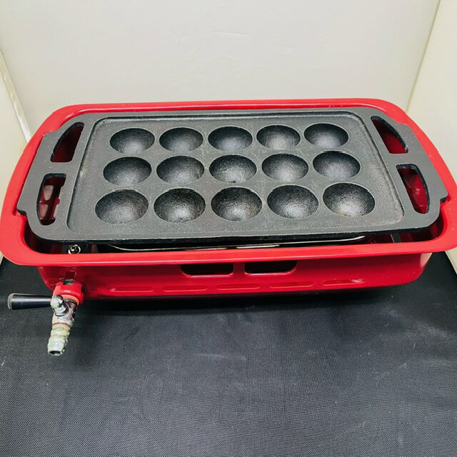 【中古】昭和レトロ・置き古し 大阪ガス ガスタコ焼器 都市ガス用 N12 035-U レッド