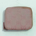 【中古】GUCCI 030.0416.1578 小銭入れ GGキャンバス×レザー ピンク コインケース