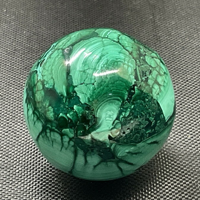 【中古】マラカイト 丸玉 30ミリメートル 青緑 49グラム 天然石 マラカイト 孔雀石