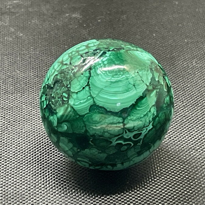 【中古】マラカイト 丸玉 30ミリメートル 青緑 49グラム 天然石 マラカイト 孔雀石