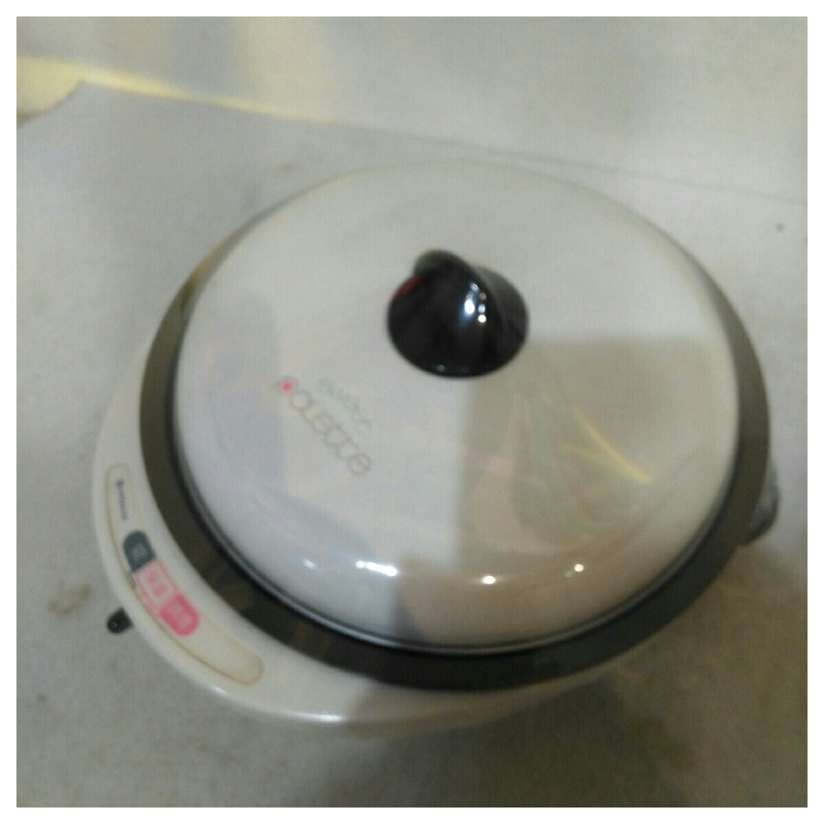 【動作確認済】【中古】昭和レトロ・置き古し 本体のみ 日立 ミニホットプレート sweet palette EH-600 ホワイト系 2