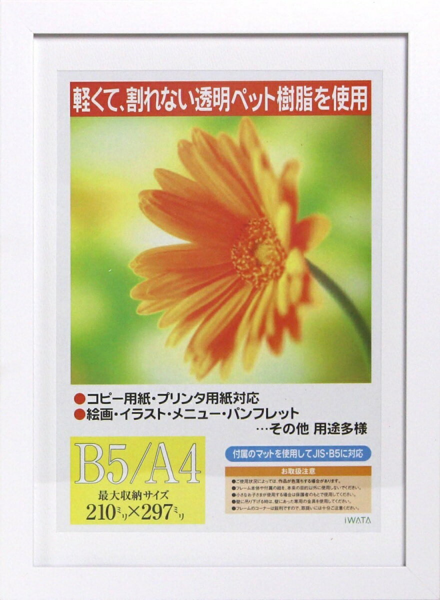 【未使用品】イワタ 額縁 ガーベラ B5/A4 木製 ホワイト GM-154W-A4
