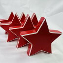 【未使用】レオナルド クリスマスオブジェ スター 赤レッド 6P H18cm Decora 陶器製 070965 6個セット【送料無料】