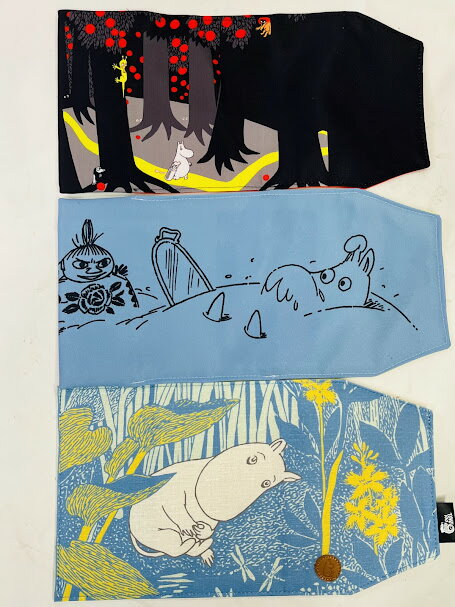 【未使用】ムーミン ブックカバー3個セット リバーシブル*2+TOVE100 トーベヤンソン100周年記念●メール便●代引き不可