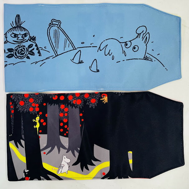 【未使用】ムーミンリバーシブルブックカバー2枚セット トーベヤンソン展 絵本それからどうなるの●メール便●代引き不可
