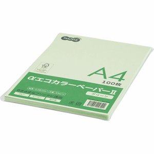 Rakuten - 【未使用品】TANOSEE αエコカラーペーパーII A4 グリーン 少枚数パック 1冊(100枚)×20セット