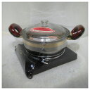 【動作確認済】【未使用品】置き古し・箱無し 杉山金属 保温トレイ 両手鍋付 E.I ブラック系
