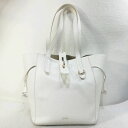 【中古】フルラ トートバッグ ホワイト×レザー 215042