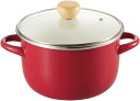 【未使用品】パール金属 オンリーワン・ステージ ホーロー カレー鍋 20cm ガラス鍋蓋付 IH対応 HB-1445 レッド系