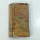 【中古】【送料無料】プリマクラッセ 6連キーケース 地図柄 キャメル×PVCレザー※メール便でお送りします【代引き不可】