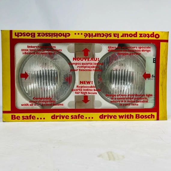 【未使用】ボッシュ4灯式ハイビームSBQ5H 5 3/4インチ　BHL-H ハイビームH1ハロゲンバルブ付き2個セット　BMW325　BENZ450