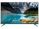 【動作確認済】【中古】全面スリ傷あり・本体・リモコンのみ TCL 43V型 4K 液晶Androidスマートテレビ 43P815B ブラック 2021年製
