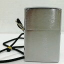 【未使用品】【送料無料】ZIPPO ゴム紐付き シルバー オイルライター※メール便でお送りします【代引き不可】