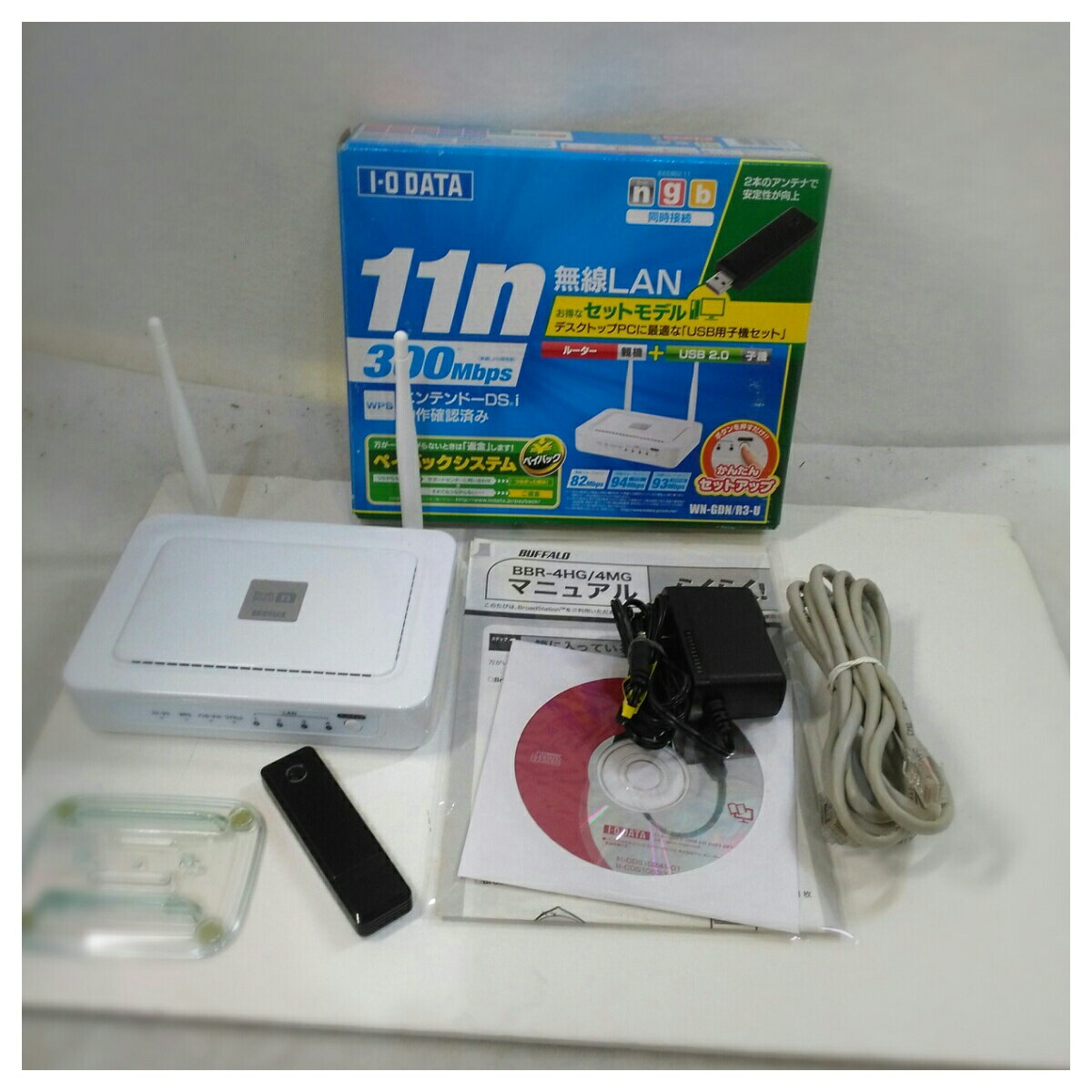 ����šۥ������������ǡ��� IEEE802.11n ��� WPS�б� ̵��LAN�롼���� USB2.0�� �ҵ����å� WN-GDN/R3-U �ۥ磻�ȷ�