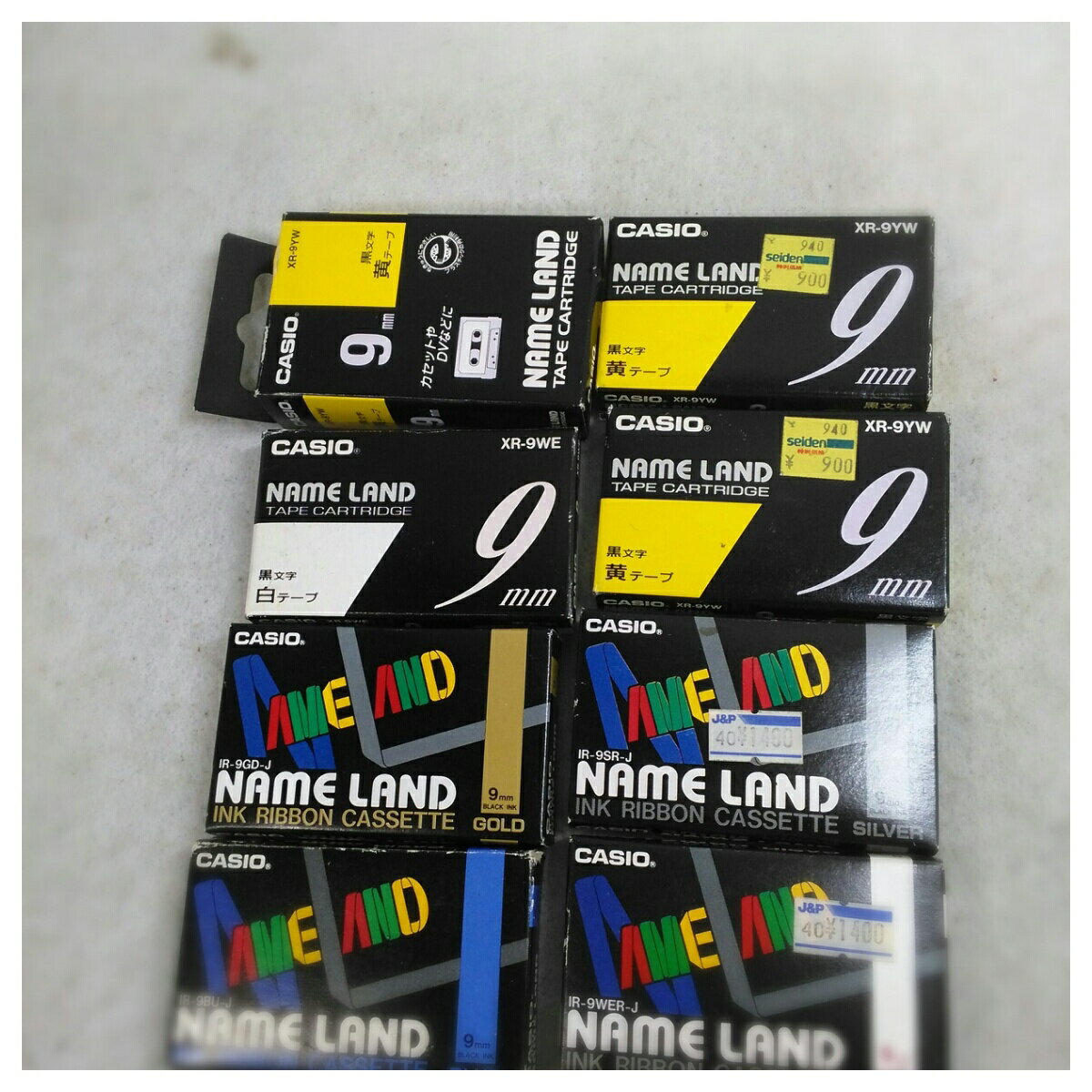 乐天商城 - 未使用品 カシオ ネームランド用 9mm テープ 6種8本セット【送料無料】【メール便でお送りします】代引き不可