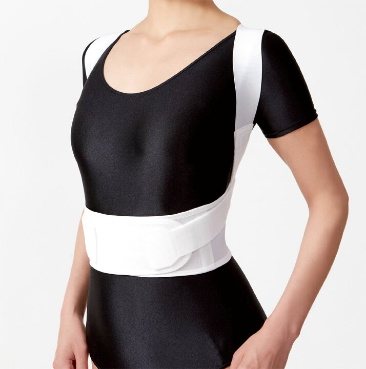 未使用品 セルヴァン 軽量背すじ矯正ベルト M-L ホワイト【送料無料】【メール便でお送りします】代引き不可