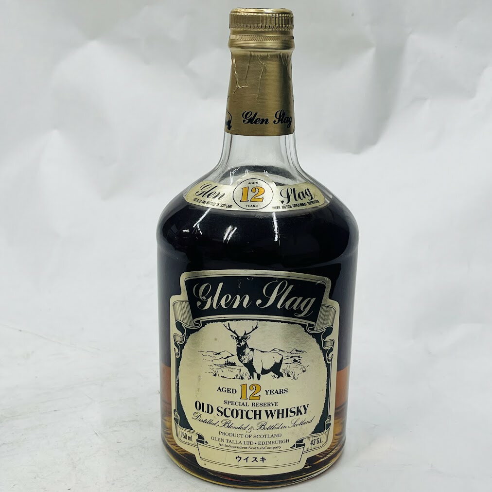 洋酒　　グレンスタッグ 12年 オールドスコッチウイスキー750ml43度オールドボトル 内容量 (ml) 750 アルコール度数 43 原産国 イギリス 付属品 なし ※古酒につきコルクが破損しやすいです。慎重に開栓しましてもきっと起こり...