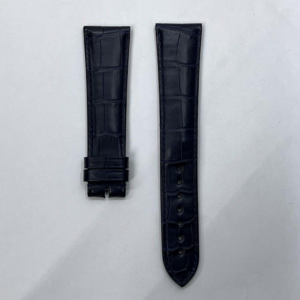 【未使用】【送料無料】ペルレ アリゲータ紺 ラグ幅20ミリ 尾錠幅16ミリ ストレートカン※メール便でお送りします【代引き不可】