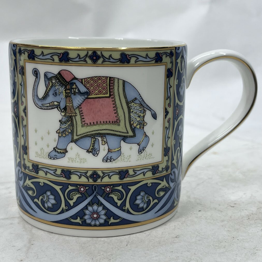 【中古】ウェッジウッド ブルーエレファント マグカップ 1個　wedg-47※金彩に擦れあり【送料無料】