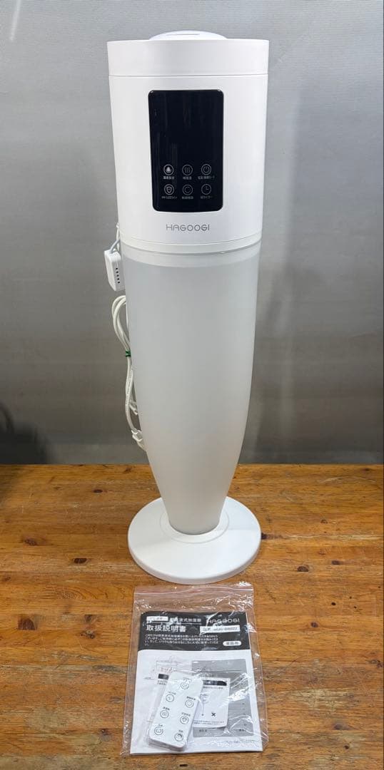【動作確認済】【中古】HAGOOGI タワー型 超音波式加湿器 リモコン付 MUH-BW022 ホワイト系