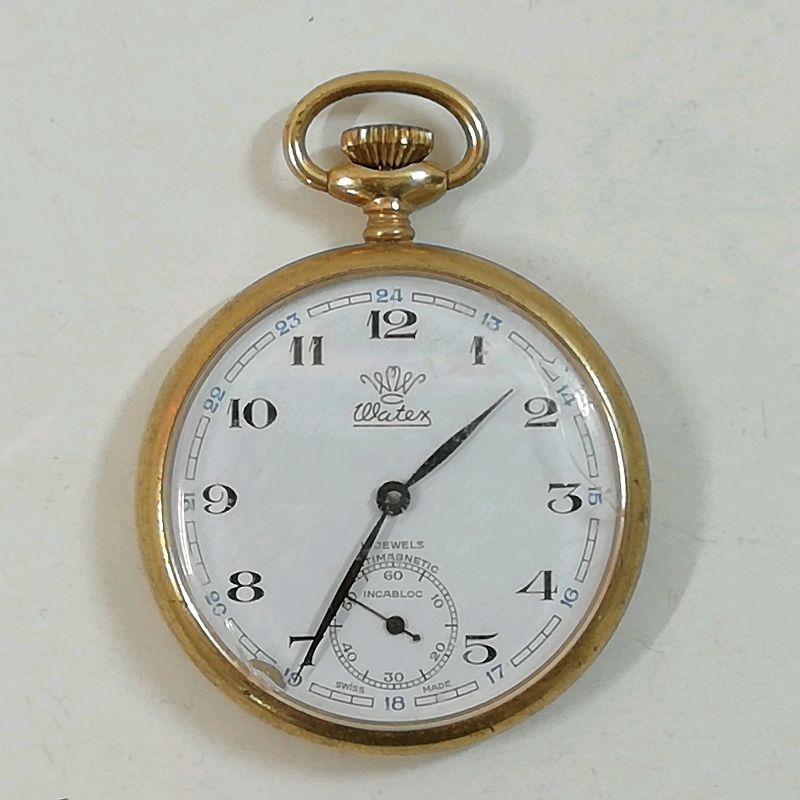 【中古】懐中時計 ワテックス　手巻き 17石