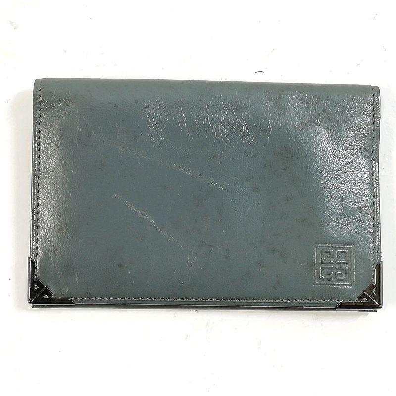 其它 - 【中古】【送料無料】ジバンシー 名刺入れ ねずみ色×レザー※メール便でお送りします【代引き不可】