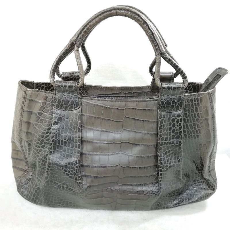 Cole Haan - 【中古】コールハーン ハンドバッグ クロコ型押し ブラウン×レザー