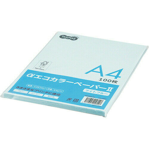 Rakuten - 未使用品 TANOSEE αエコカラーペーパーII A4 ライトブルー 少枚数パック 100枚 AECLBA4-PK【送料無料】【メール便でお送りします】代引き不可