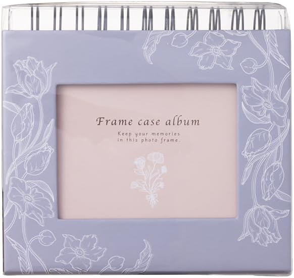 【未使用品】ナカバヤシ フレームケースアルバム リング式/L判・1段ポケット台紙 フラワーバイオレット A-FTPC-104-V