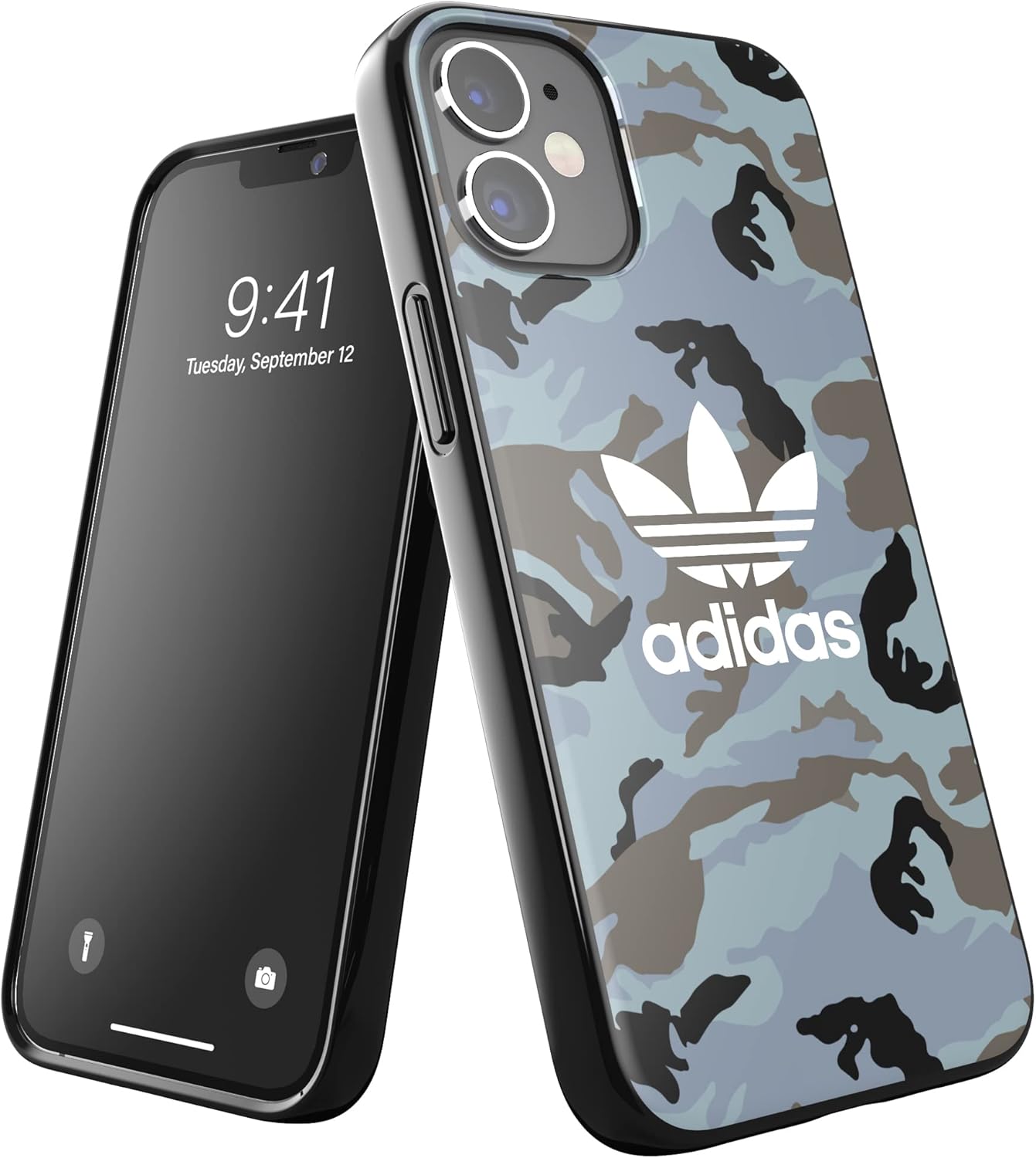 未使用品 アディダスオリジナルス iPhone12 Mini ケース 5.4インチ アディダス グラフィックプリント カモ ヘージーエメラルドxブルーオキシド【送料無料】【メール便でお送りします】代引き不可