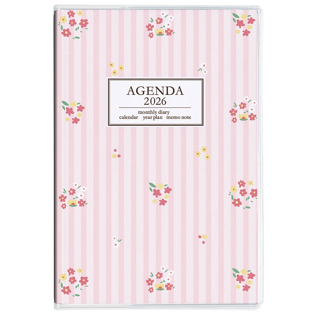 【未使用】ナカバヤシ 手帳 2026 ノートダイアリー A6 フラワーピンクNS-A601-26FP●メール便●代引き不可