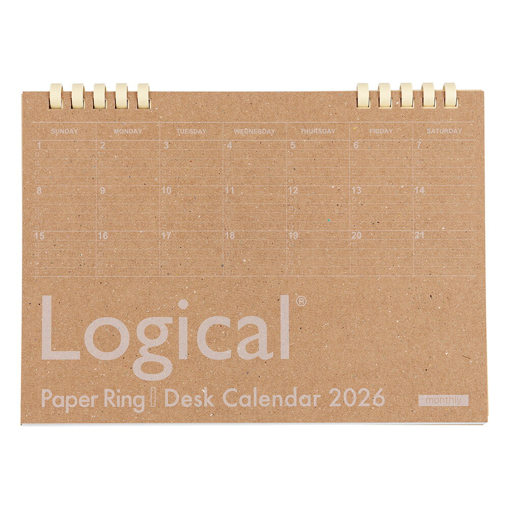 Rakuten - 【未使用】ロジカル卓上カレンダー2026 ペーパーリングタイプ／A5／クラフト　COC-CLTP-A502-26S●メール便●代引き不可