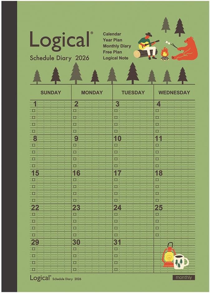 未使用品 ナカバヤシ ロジカルダイアリー 月間ブロック B6 キャンプ NS-B602-26AS1【 ...