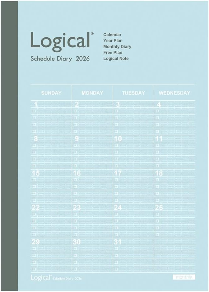 未使用品 ナカバヤシ ロジカルダイアリー 月間ブロック B6 ブルー NS-B602-26AB【送料 ...