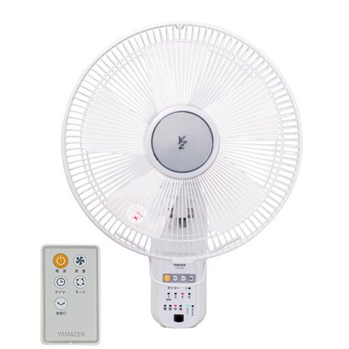 Yamazen - 【動作確認済】【中古】本体・リモコンのみ ヤマゼン 壁掛用扇風機 リモコン付き ホワイト YWX-K304-W 2017年製