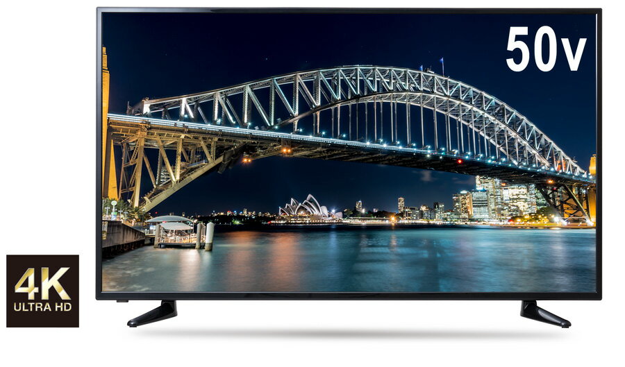 【動作確認済】【中古】本体・リモコンのみ グリーンハウス 50型 4K 液晶テレビ GH-TV50AB-BK ブラック系 2017年製