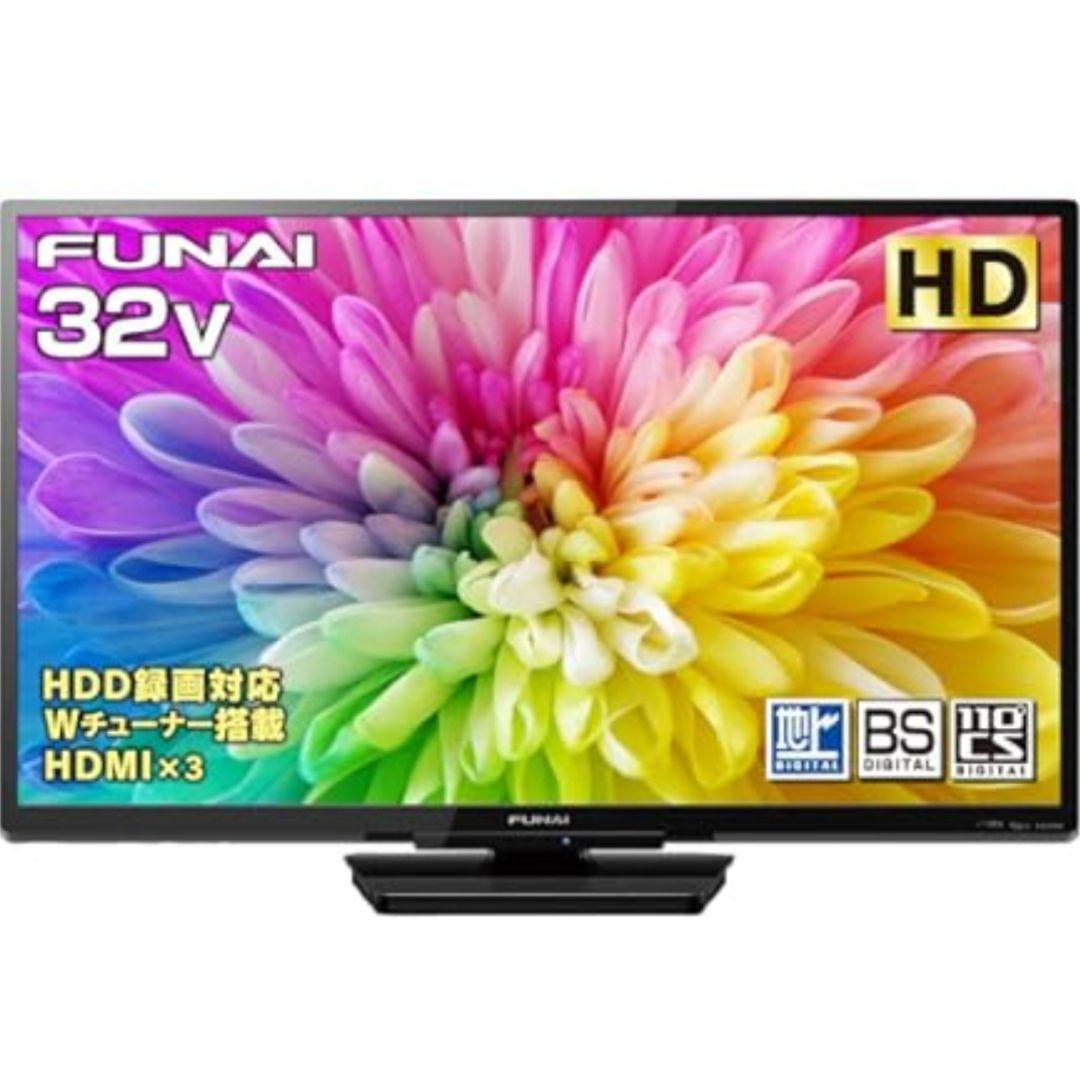 【動作確認済】【中古】本体 リモコンのみ FUNAI 32型 液晶テレビ FL-32HB2000 ブラック系