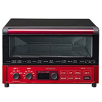 【動作確認済】【中古】本体のみ 日立 VEGEE コンベクションオーブントースター メタリックレッド HMO-F100-R 2018年製