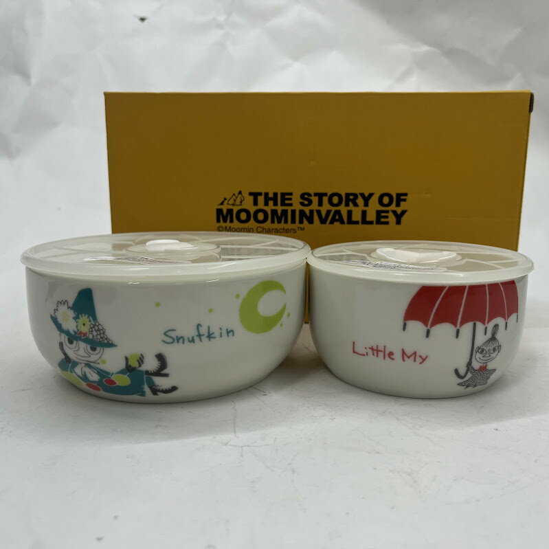 乐天商城 - 【未使用】スナフキン＆リトルミイ THE STORY OF MOOMINVALLEY レンジキャニスター2個セット 「ムーミン」