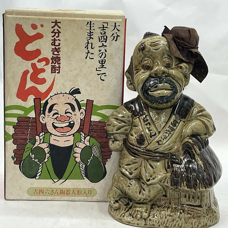 洋酒　　どっとん吉四六さん人形陶器ボトル 720ml箱付き液ヘリ1326g 内容量 (ml) 720 アルコール度数 25 原産国 大分 付属品 箱 未開栓。液ヘリ。観賞用にてお求め願います。梱包の上宅急便でお送りします。 C　O　N　D　I　T　I　O　N 参考ランクは、 商品状態 酒減りあり ※補足事項 ・ 1326g箱ジャンク。 ・弊社の商品は1点物が多く在庫限りの出品です。この機会を逃さずお急ぎ、お求めくださいませ。 ・ 弊社はリサイクルショップですのでほとんどの商品は一般顧客様より店頭にて買取させていただいた商品です。したがってユーズド品であることをご理解いただき、神経質な方や、綺麗な状態にこだわる方はご購入をお避け頂き、直営店・量販店にて新品のご購入をお勧めいたします。出品ランクはあくまで参考でございます。ランクを理由としたご返品はお受けいたしかねます。ご了承くださいませ。 ■お取引について 酒類の販売について 未成年者の飲酒は法律で禁じられています。 申込者の方は注文フォームの備考の年齢欄を必ずご記入いただき送信願います。 もしご記入なき場合発送いたしかねますので予めご了承願います。 尚、お電話にて確認させていただく事もございます。 合わせてご了承くださいませ。 発送方法・送料 ◎購入商品は「宅急便」にて発送させていただきます。 【送料】 ヤマト運輸様(北海道・東北・沖縄は日本郵便様）にて発送させていただきます。 送料無料 【配送日指定】 配達日指定は、購入のあった日から1週間後までとさせていただきます。 ※一週間以上先のご指定はお受けできません。ご了承ください。 【配達時間帯希望サービス】 指定なし　9:00～12:00　14:00～16:00　16:00～18:00　18:00～20:00　19:00～21:00 【同包】 複数購入された場合の送料は同梱可能ですが大きさによっては別途お見積もりになります。 【発送】 商品の発送は当日正午までに決済確認ができましたら当日発送し指定の地域には翌日のお届けをさせていただきます。 消費税について 落札金額には、消費税10%が含まれています。 お支払いについて 【決済方法】 ●代金引換：手数料（商品代金） 330円（1万円未満）440円（～3万円）660円（～10万円）1100円（～30万円） ●銀行振込（振込先は、楽天銀行とゆうちょ銀行です） ※お振込みの手数料はお客者様のご負担とさせていただきます。 ●クレジット決済 注意事項 ■下記内容に同意の上、ご入札下さいますようお願い申し上げます 　　ネット販売の性質上、パソコン環境・モニターなどの設定・仕様等で　　イメージ写真と実際の商品との色合いが若干異なる場合がございます。 ○ご購入後のキャンセルは等は、一切しておりません。 ○程度に敏感な方、神経質な方は必ず詳しい程度をお問い合わせください。 　○ご注文後、こちらからの連絡に48時間以上お返事が無い場合「お客様都合によるキャンセル」とさせて頂きます。 ○ご購入後、翌日から5営業日以内にお振込みの出来る方のみご注文下さい。 □気になる事がありましたら遠慮なくご質問下さい。 □掲載写真以外の画像もE-mailにてお送りする事が可能です。 □ご質問の返信は、取扱店舗の営業時間内に限ります。 【返品の特約】 ◇商品に欠陥がある場合を除き、返品や交換には応じておりません。 ◇商品に欠陥がある場合には送料当方負担にて、弊社が責任を持って対応させて頂きます。 ◇ご購入時についている付属品が欠品（紛失等）された場合、返品・交換はお受けできません。 ◇尚、商品の性質上、次の場合の返品・交換はお断りさせていただきます。 ・お客様の都合 ・一度ご使用になられた場合 ・イメージ違い（形状違い、大きさなど） ・連絡が無く、3日以上過ぎた場合 ◇お届けした商品がご注文の商品と異なっていた場合や事故等による損傷(不良品)が見られた場合、商品到着後48時間以内に「お電話かE-mail」にて、ご連絡をお願い致します。 【返金について】 ◇返品特約にあるお客様の都合以外の理由で返品となった場合、返金時の振込手数料は弊社にて負担いたします。 ◇銀行振込・代金引換などで、お客様が商品代金をお支払い後に「キャンセル（取消し）」をされた 場合、商品代金の返金はトラブル防止の為「ご購入者様名義への銀行振込」とさせていただきます。 ◇お振込みの際にかかる「手数料（振込手数料等）」は、お客様のご負担とさせていただきます。 ◇返金金額は、手数料を差し引いた商品代金（消費税込み）となります。 類似商品はこちらどっとん吉四六さん人形陶器ボトル 720ml箱4,980円サントリ－ ブランデー VSOP 43度 722,480円サントリーブランデーVSOP720ml43度硝3,980円サントリー ブランデー　XO スリムボトル 箱5,980円サントリー　ローヤル　SRラベル　43度　106,980円特級 サントリーローヤル SRラベル 43度 5,980円ロバートブラウン ポートピア 81記念 陶器ボ9,980円さつま無双そば焼酎陶器ボトル猪口付き720ml2,980円カミュ クイーンズシルバー 1977 ジュビリ19,800円2026/08/03 更新