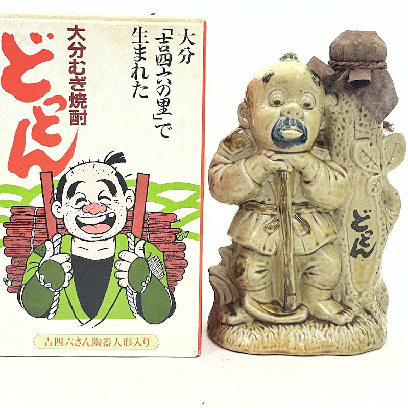 洋酒　　どっとん吉四六さん人形陶器ボトル 720ml箱付き液ヘリ赤施酒造※1058g 内容量 (ml) 720 アルコール度数 25 原産国 大分 付属品 箱 未開栓。液ヘリ大。観賞用にてお求め願います。梱包の上宅急便でお送りします。 C　O　N　D　I　T　I　O　N 参考ランクは、 商品状態 酒減りあり ※補足事項 ・ 箱ジャンク。1058g ・弊社の商品は1点物が多く在庫限りの出品です。この機会を逃さずお急ぎ、お求めくださいませ。 ・ 弊社はリサイクルショップですのでほとんどの商品は一般顧客様より店頭にて買取させていただいた商品です。したがってユーズド品であることをご理解いただき、神経質な方や、綺麗な状態にこだわる方はご購入をお避け頂き、直営店・量販店にて新品のご購入をお勧めいたします。出品ランクはあくまで参考でございます。ランクを理由としたご返品はお受けいたしかねます。ご了承くださいませ。 ■お取引について 酒類の販売について 未成年者の飲酒は法律で禁じられています。 申込者の方は注文フォームの備考の年齢欄を必ずご記入いただき送信願います。 もしご記入なき場合発送いたしかねますので予めご了承願います。 尚、お電話にて確認させていただく事もございます。 合わせてご了承くださいませ。 発送方法・送料 ◎購入商品は「宅急便」にて発送させていただきます。 【送料】 ヤマト運輸様(北海道・東北・沖縄は日本郵便様）にて発送させていただきます。 送料無料 【配送日指定】 配達日指定は、購入のあった日から1週間後までとさせていただきます。 ※一週間以上先のご指定はお受けできません。ご了承ください。 【配達時間帯希望サービス】 指定なし　9:00～12:00　14:00～16:00　16:00～18:00　18:00～20:00　19:00～21:00 【同包】 複数購入された場合の送料は同梱可能ですが大きさによっては別途お見積もりになります。 【発送】 商品の発送は当日正午までに決済確認ができましたら当日発送し指定の地域には翌日のお届けをさせていただきます。 消費税について 落札金額には、消費税10%が含まれています。 お支払いについて 【決済方法】 ●代金引換：手数料（商品代金） 330円（1万円未満）440円（～3万円）660円（～10万円）1100円（～30万円） ●銀行振込（振込先は、楽天銀行とゆうちょ銀行です） ※お振込みの手数料はお客者様のご負担とさせていただきます。 ●クレジット決済 注意事項 ■下記内容に同意の上、ご入札下さいますようお願い申し上げます 　　ネット販売の性質上、パソコン環境・モニターなどの設定・仕様等で　　イメージ写真と実際の商品との色合いが若干異なる場合がございます。 ○ご購入後のキャンセルは等は、一切しておりません。 ○程度に敏感な方、神経質な方は必ず詳しい程度をお問い合わせください。 　○ご注文後、こちらからの連絡に48時間以上お返事が無い場合「お客様都合によるキャンセル」とさせて頂きます。 ○ご購入後、翌日から5営業日以内にお振込みの出来る方のみご注文下さい。 □気になる事がありましたら遠慮なくご質問下さい。 □掲載写真以外の画像もE-mailにてお送りする事が可能です。 □ご質問の返信は、取扱店舗の営業時間内に限ります。 【返品の特約】 ◇商品に欠陥がある場合を除き、返品や交換には応じておりません。 ◇商品に欠陥がある場合には送料当方負担にて、弊社が責任を持って対応させて頂きます。 ◇ご購入時についている付属品が欠品（紛失等）された場合、返品・交換はお受けできません。 ◇尚、商品の性質上、次の場合の返品・交換はお断りさせていただきます。 ・お客様の都合 ・一度ご使用になられた場合 ・イメージ違い（形状違い、大きさなど） ・連絡が無く、3日以上過ぎた場合 ◇お届けした商品がご注文の商品と異なっていた場合や事故等による損傷(不良品)が見られた場合、商品到着後48時間以内に「お電話かE-mail」にて、ご連絡をお願い致します。 【返金について】 ◇返品特約にあるお客様の都合以外の理由で返品となった場合、返金時の振込手数料は弊社にて負担いたします。 ◇銀行振込・代金引換などで、お客様が商品代金をお支払い後に「キャンセル（取消し）」をされた 場合、商品代金の返金はトラブル防止の為「ご購入者様名義への銀行振込」とさせていただきます。 ◇お振込みの際にかかる「手数料（振込手数料等）」は、お客様のご負担とさせていただきます。 ◇返金金額は、手数料を差し引いた商品代金（消費税込み）となります。 類似商品はこちらどっとん吉四六さん人形陶器ボトル 720ml箱4,980円サントリ－ ブランデー VSOP 43度 722,480円サントリーブランデーVSOP720ml43度硝3,980円サントリー ブランデー　XO スリムボトル 箱5,980円サントリー　ローヤル　SRラベル　43度　106,980円特級 サントリーローヤル SRラベル 43度 5,980円ロバートブラウン ポートピア 81記念 陶器ボ9,980円神杉酒造忠犬陶器ボトル中身ジャンク1320ml4,980円琉球美人　ヘリオス酒造720ml30度　エバン29,800円2026/08/17 更新