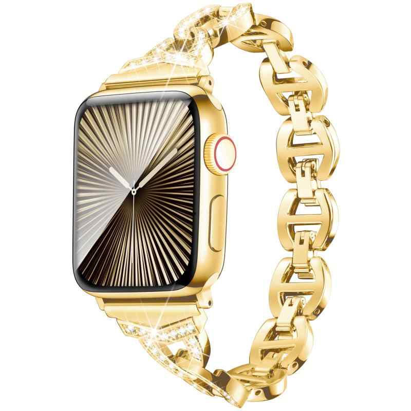 [Daturus] 互換性があります Apple Watch バンド ダイヤモンドラインストーン ステンレス アップルウォッチ ベルト Apple Watch 10/9/8..