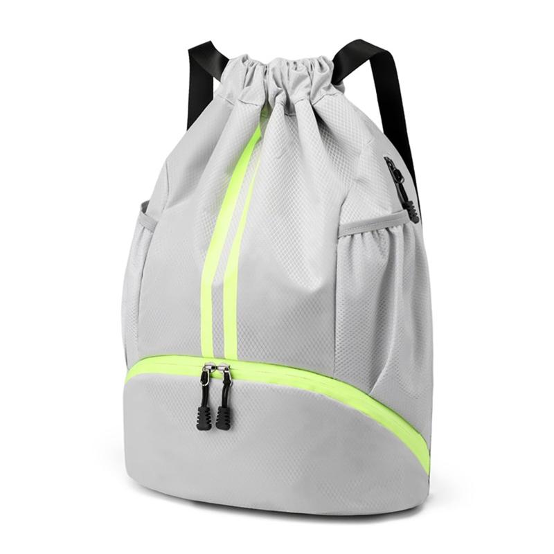 [フォルイ] ジムサックリュック 靴入れ付きバッグ スポーツナップサック 大容量リュック ボールバッグ 防水 軽量 乾湿分離 シューズ収納付きリュック 旅行 運動 水泳 フィットネス