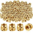 インサートナット (M3*4mm*5mm) 約100個セット ローレットナット 銅ナットインサート ホットメルト銅ナット 両面傾斜圧延パターン 3Dプリント 射出成形 木工加工 ネジインサート 修理 真鍮ヒ(3)