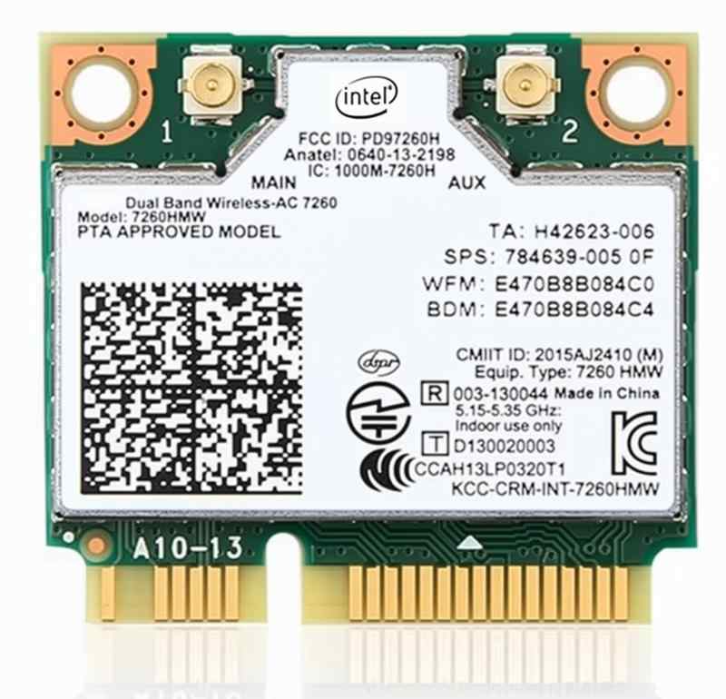 Intel Dual Band Wireless-AC 7260 7260HMW 無線LAN WiFi ネットワークカード m.2 wifiカード