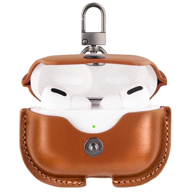 CABOBE AirPods Pro 用 ケース AirPods Pro レザーイヤホンケース ワイヤレス 充電対応 ワイヤレス充電対応 防塵 耐衝撃 アップルイヤホン 保護ケース カラビナ付き AirPods Pro 対応 保護ケース(ブロン