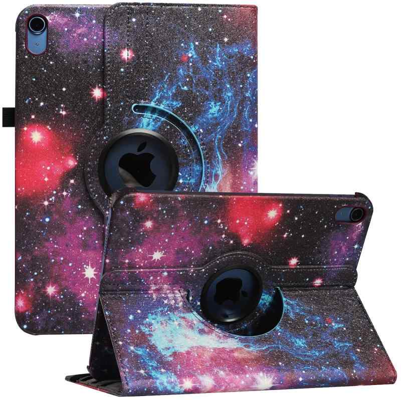 LXS iPad 11世代 ケース A16 (11インチ、2025モデル) iPad 第10世代 (10.9インチ、2022モデル) 軽量 手帳型 360度回転スタンド オートスリープ機能 3段階調節可能 固定バンド 脱落防止耐衝撃 耐久性